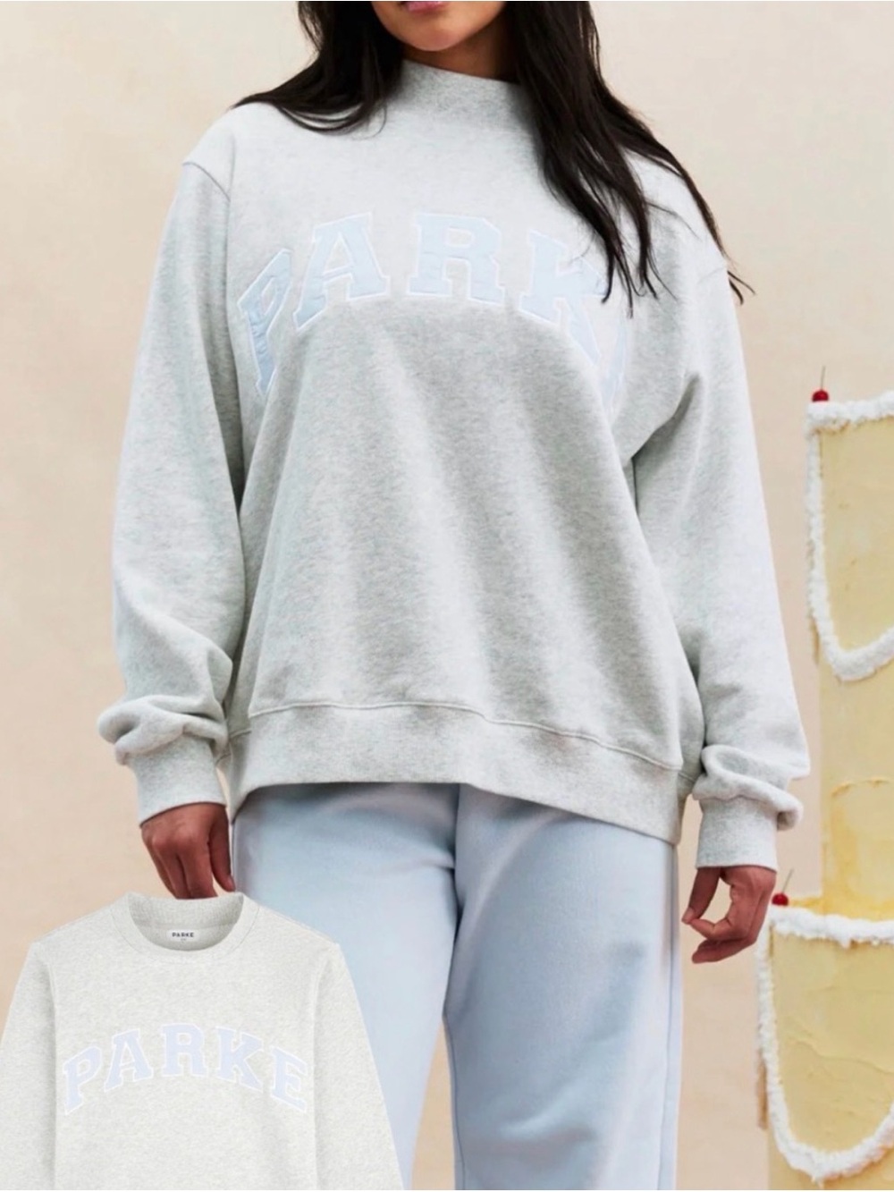 PARKE Heritage Mockneck Sweatshirt - Light Grey L/XL